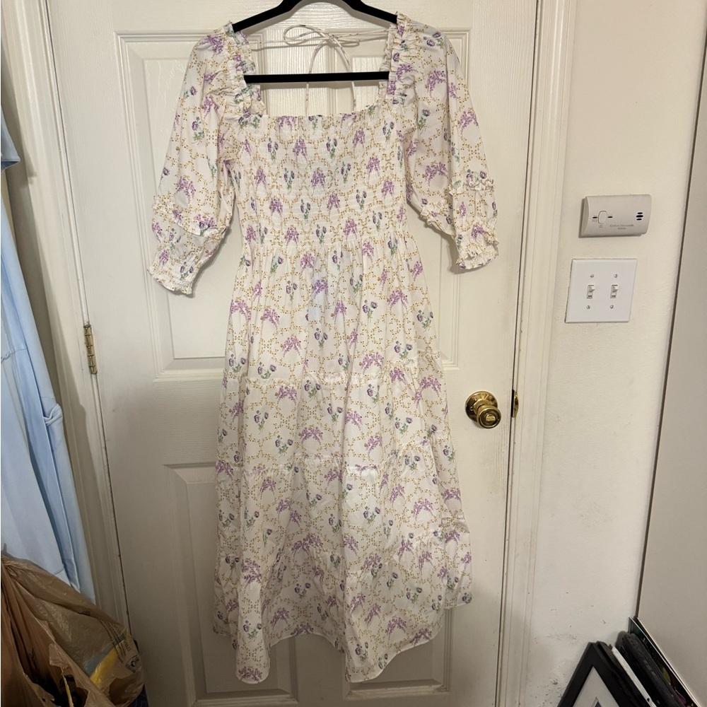Hill House Nesli Nap Dress in Bridgerton Trellis